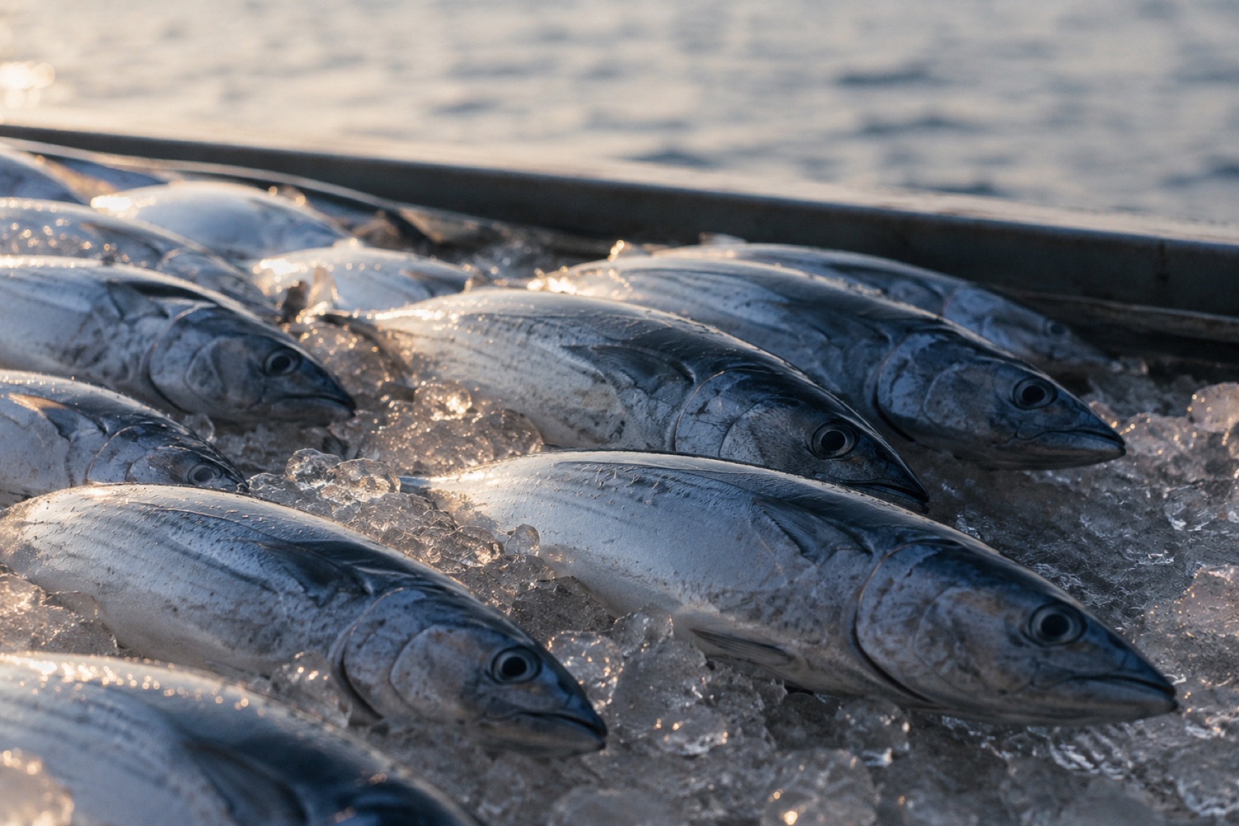 朝獲れの銀に光る魚